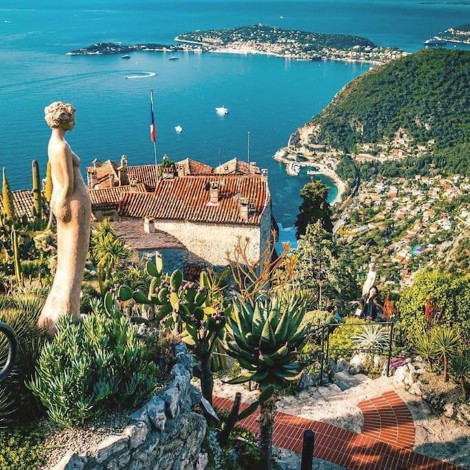 Studio rénové avec parking et terrasse à Eze village Exterior foto